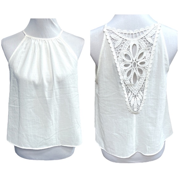 Zara Floral Lace Back Tank Top White Size XSmall - Picture 10 of 10
